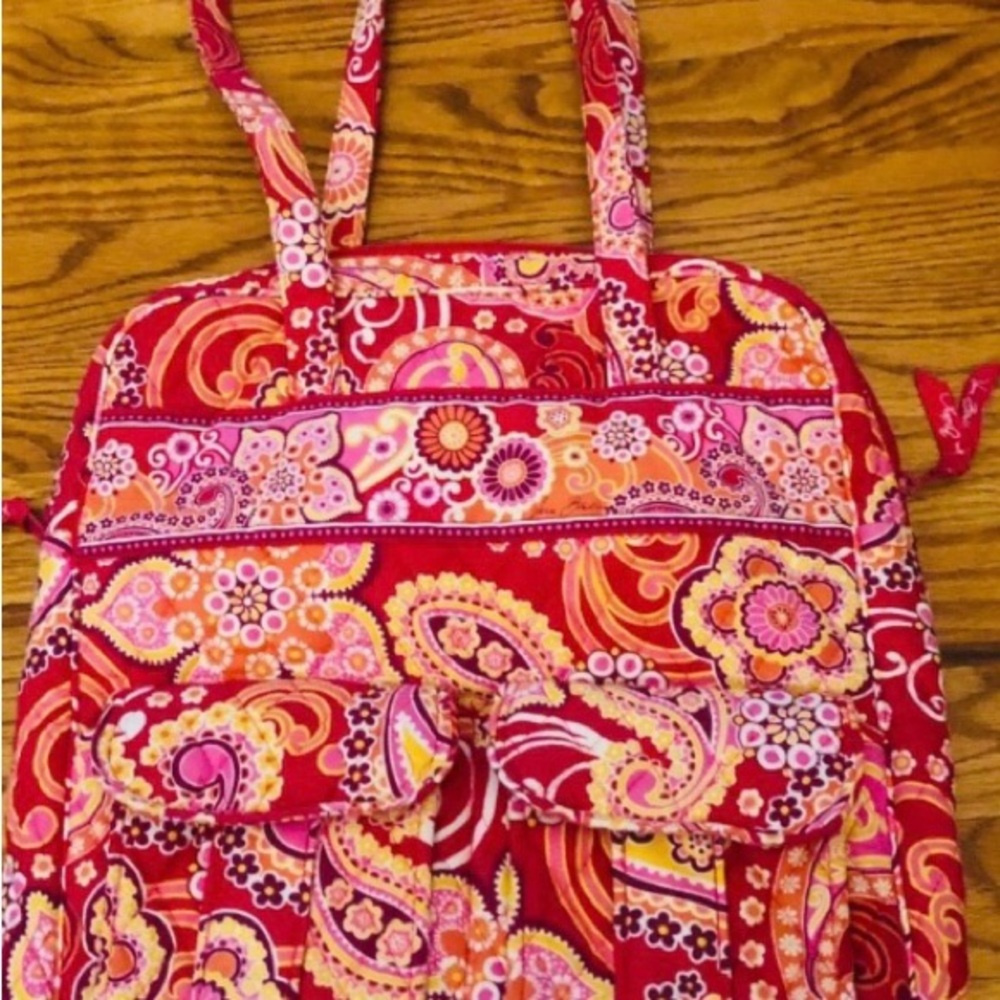 Vera Bradley Retired Rasberry Fizz Paisley Tote with Magnetic Pockets